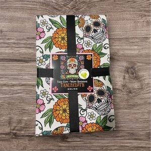 Colorful Skull and Flower Tablecloth